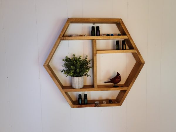 Hexagon Shelf, Essential Oil Shelf, Crystal Shelf, with 5 shelves