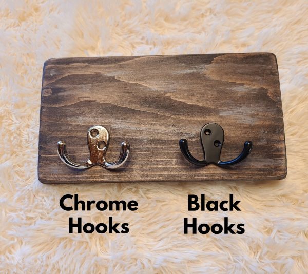 Pet Leash Holder - chrome or black double hooks