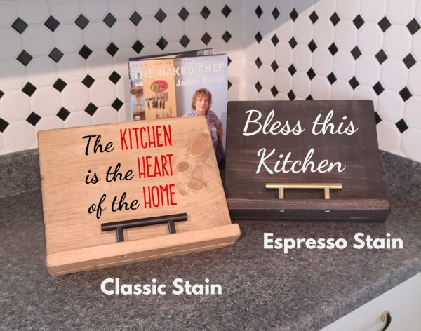 Personalized Cookbook Recipe Stands - The Kitchen is the Heart of the Home and Bless this Kitchen