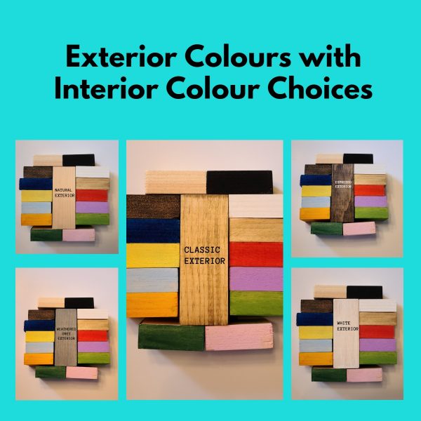 Hexagon Colour Chart showing multiple colour interior colours up against exterior frame colour choices