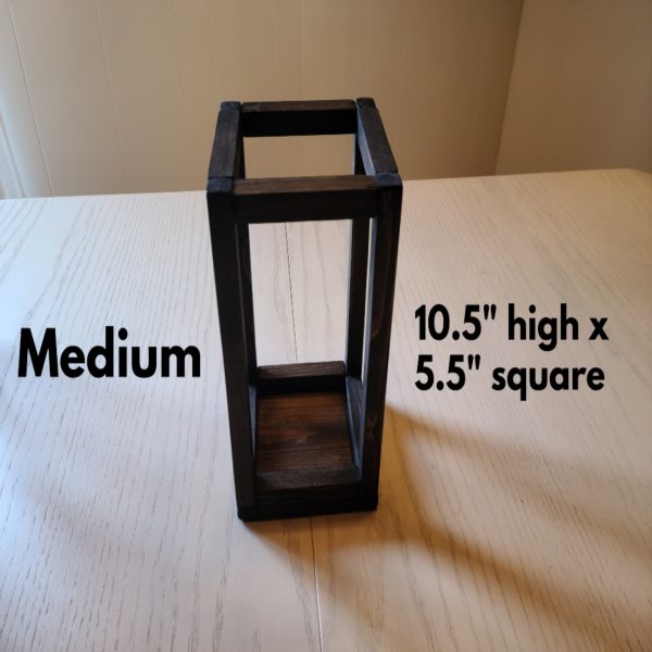 Wood Lantern Table Centerpiece - Single - Medium - 10.5" inches high by 5.5 inches square