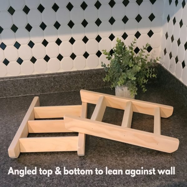 Tea Towel Ladder Natural angled top and bottom to lean against wall