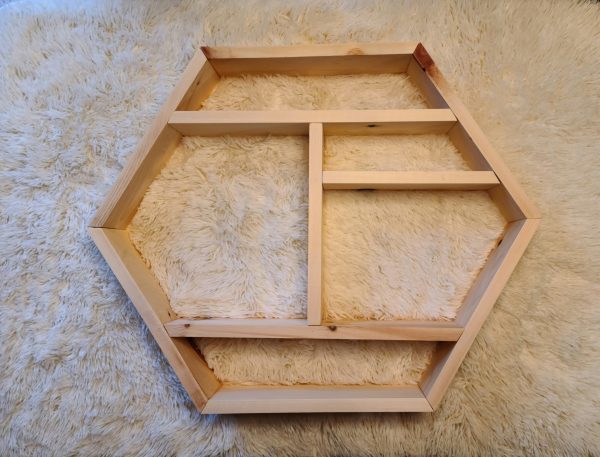 Hexagon Shelf - Crystal Shelf, Essential Oil Shelf natural pine